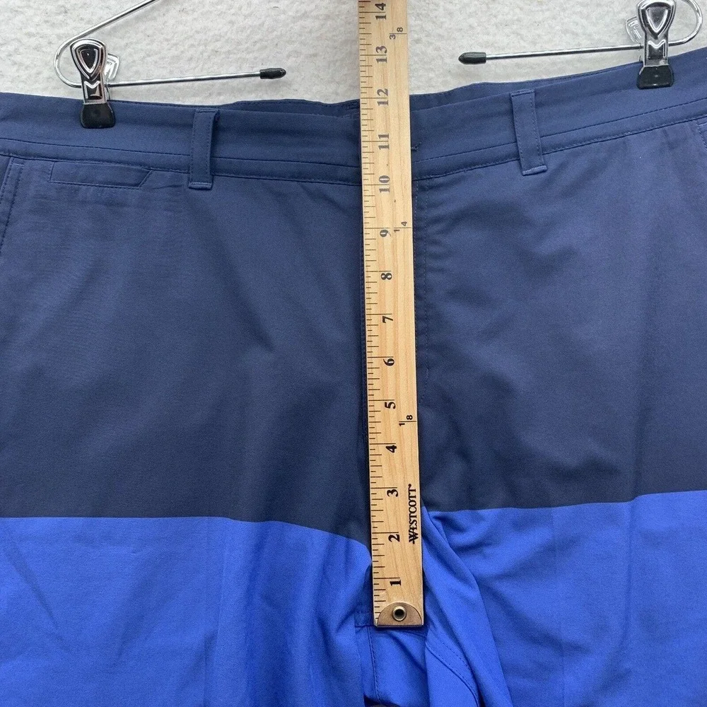Nike Golf Shorts Mens 37x11 (Tag 34) Standard Fit Chino‎ Wicking Blue Colorblock